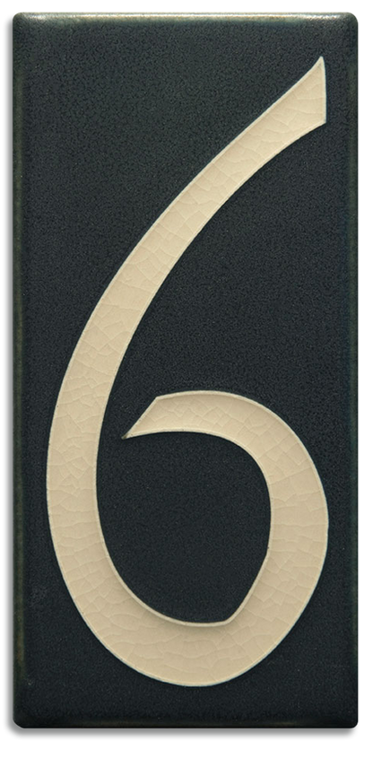 Black 8 inch Number Tile