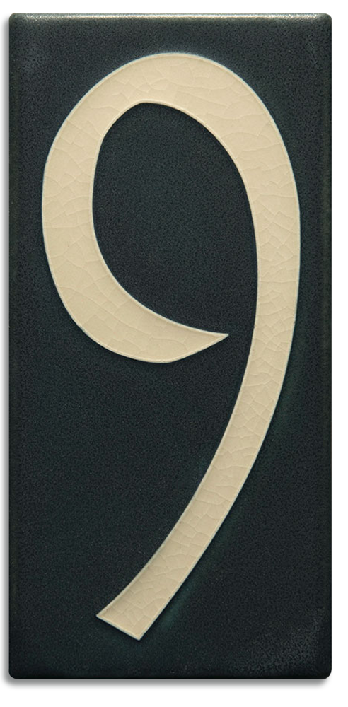 Black 8 inch Number Tile