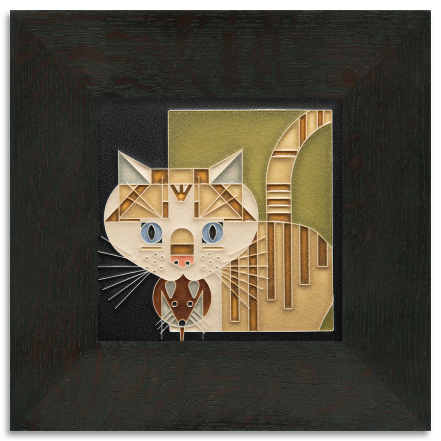 Barn Kitty Green Tile - 6x6