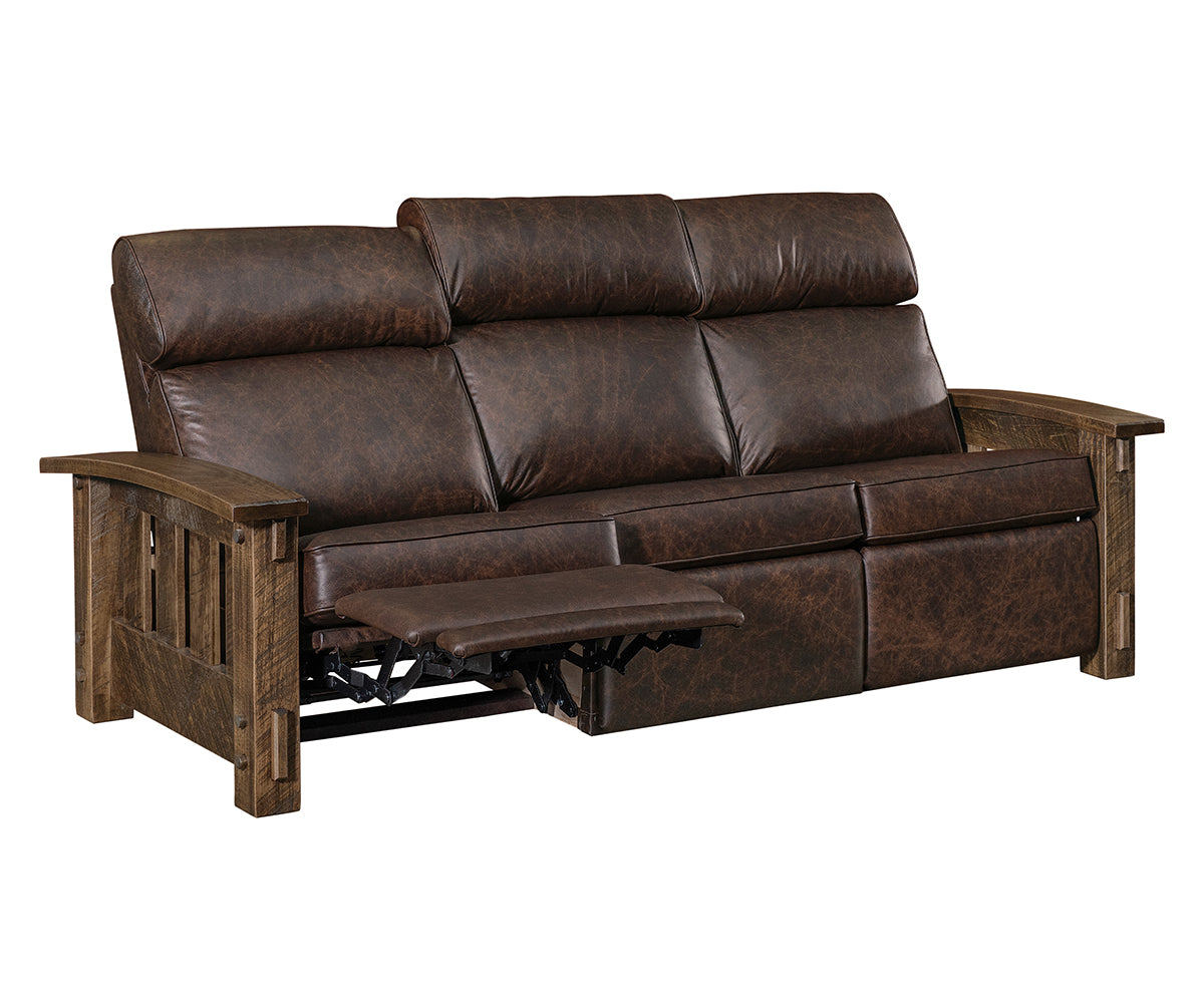 Mountain Roughsawn Wood Sofa Recliner