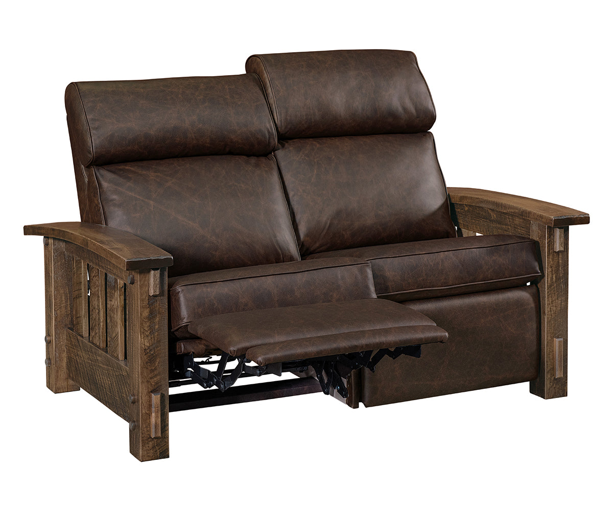 Mountain Roughsawn Wood Loveseat Recliner