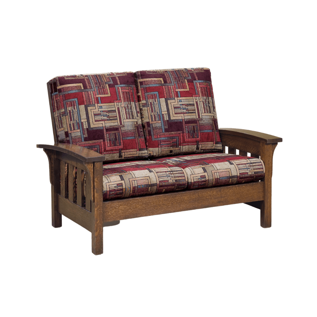 Bent Arm Wood Loveseat