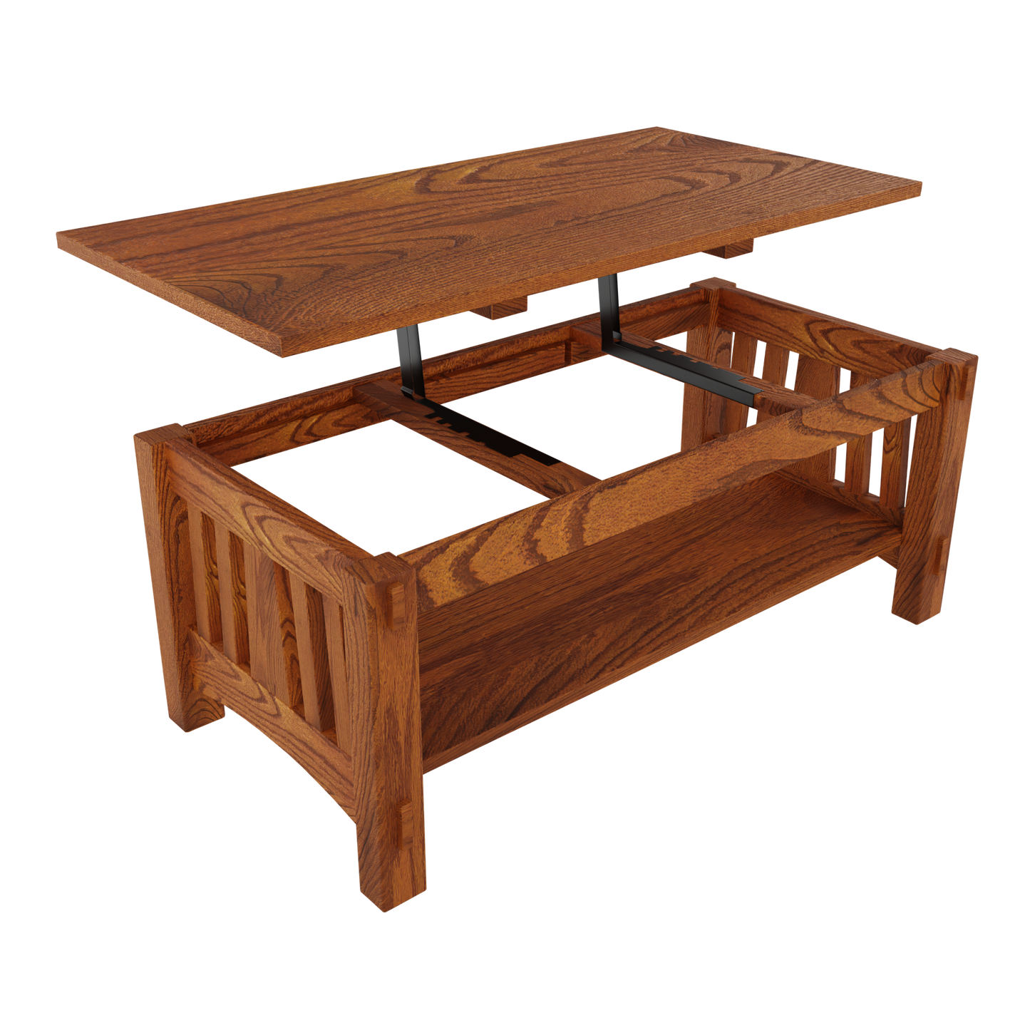 Craftsman Slat Coffee Table- Lift Top Optional