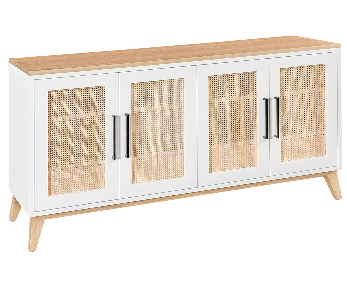 Modern Cane Console Cabinet
