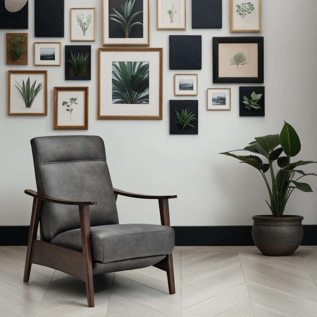 Express Ship Vern Leather Accent Chair