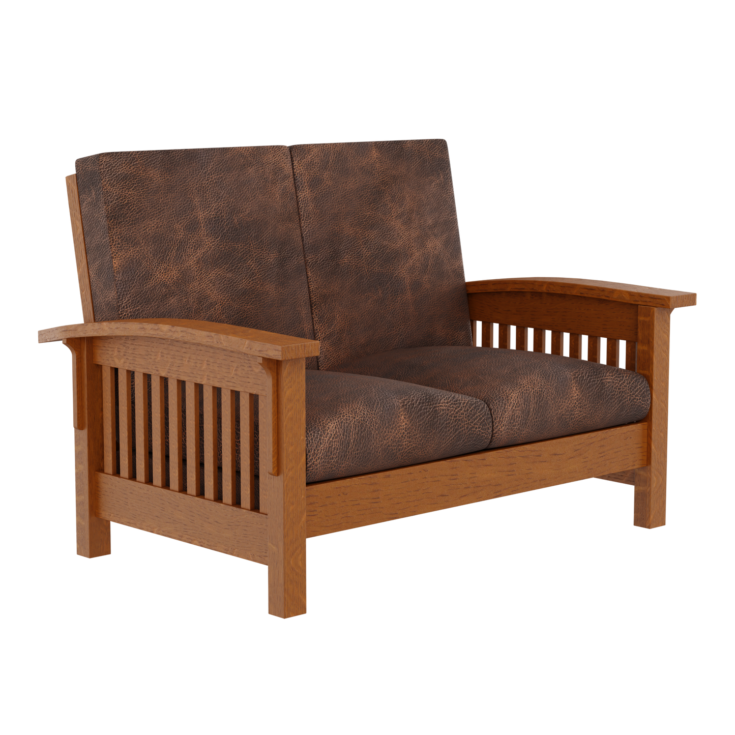 Prairie Mission Wood Arm Loveseat