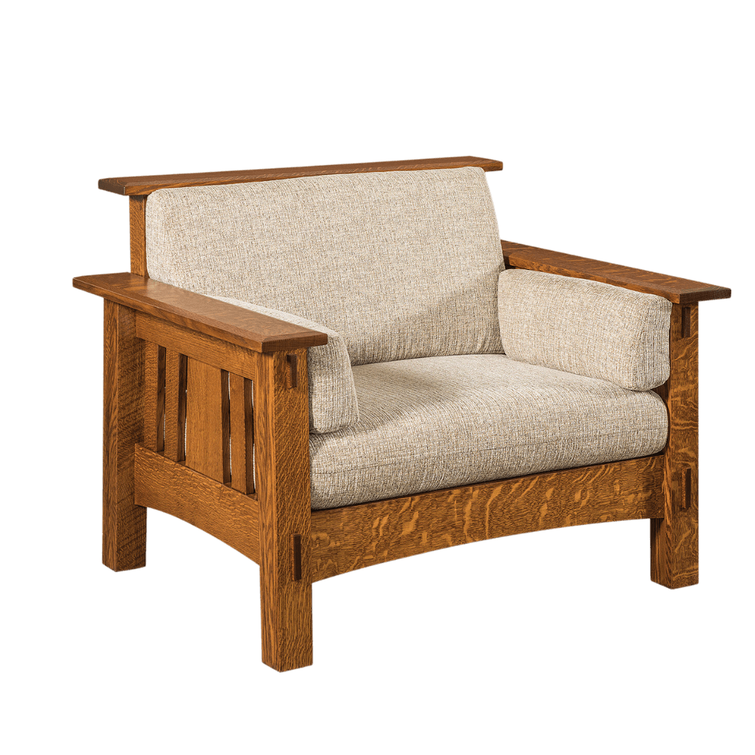 American Made Wood Arm Craftsman Oak accent chair – Modern