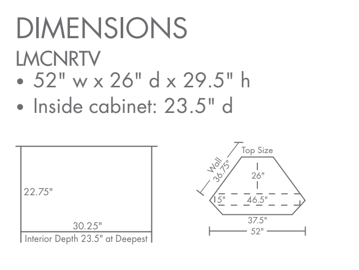 Landmark Mission Corner TV Cabinet