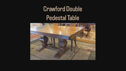 Crawford Double Pedestal Table - Solid Top