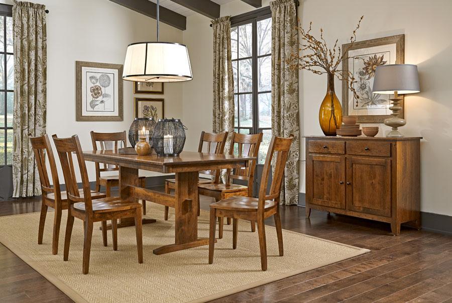 Shenandoah Trestle II Table with Leaves- Small Dining Simply Amish