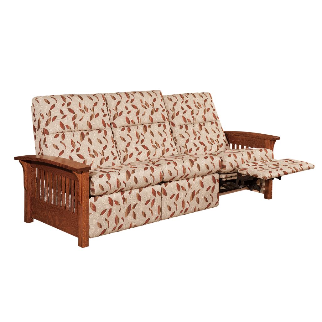 Prairie Mission Wood Arm Sofa Recliner