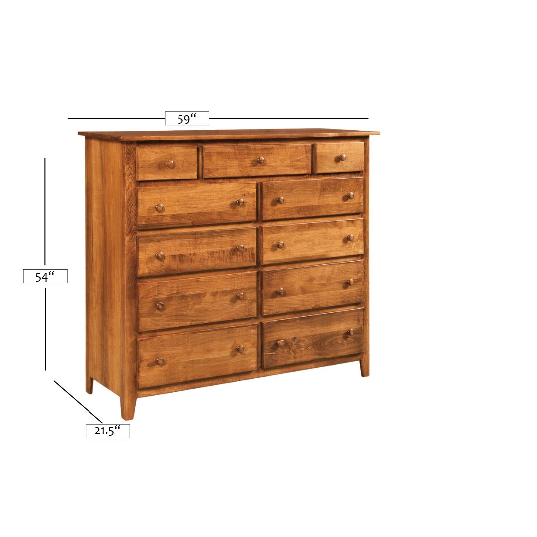 Shaker 11 Drawer Mule Chest