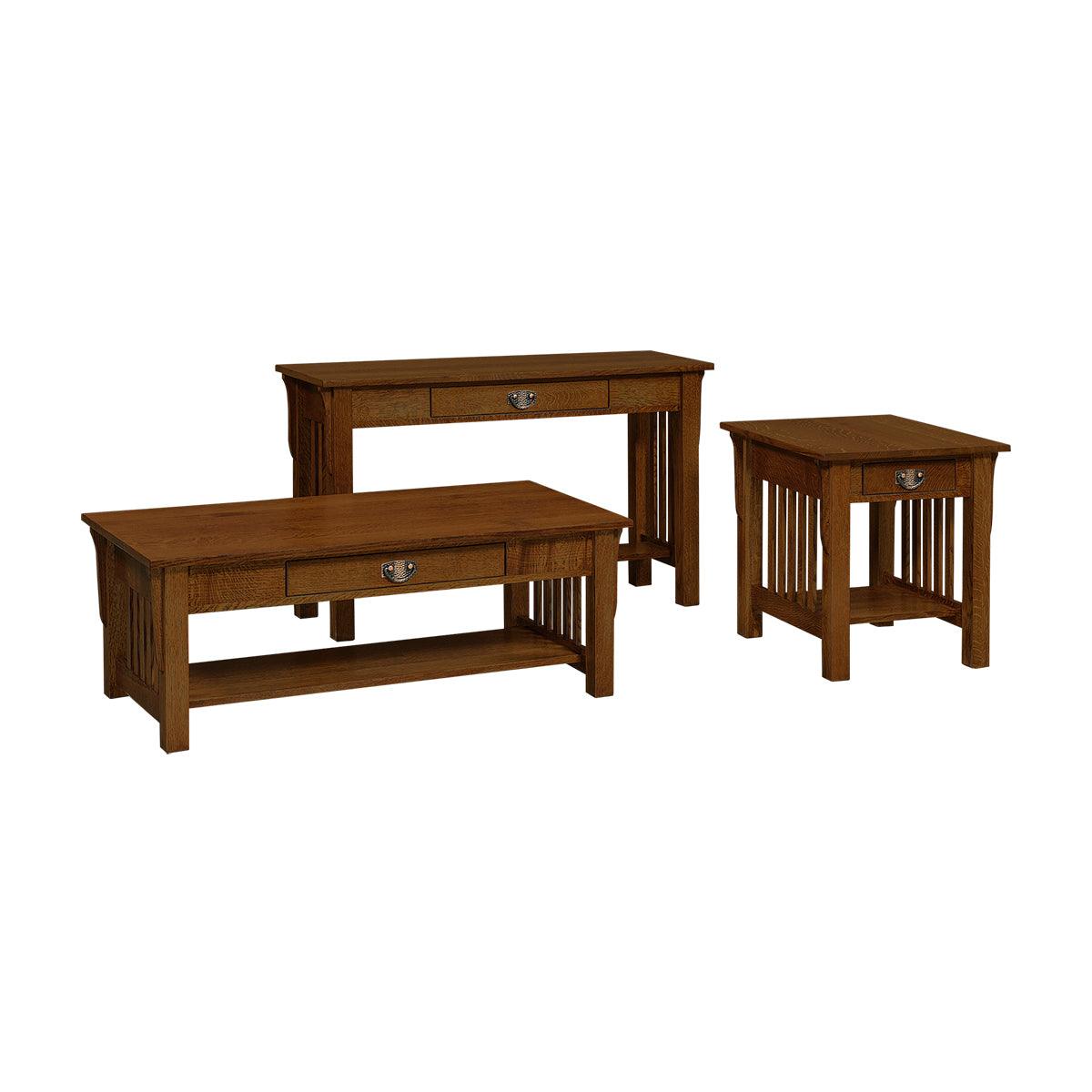 Prairie Mission Spindle Sofa Table with Drawer