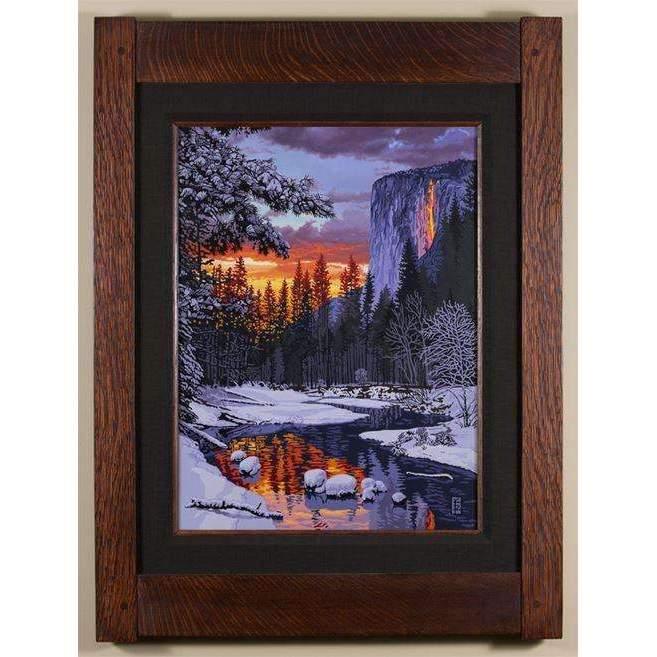 Fiery El Capitan - Yosemite Park Giclee Decor Keith Rust Medium Coal Black