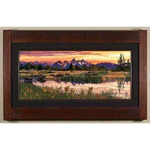 Grand Tetons Giclee Decor Keith Rust Medium Coal Black
