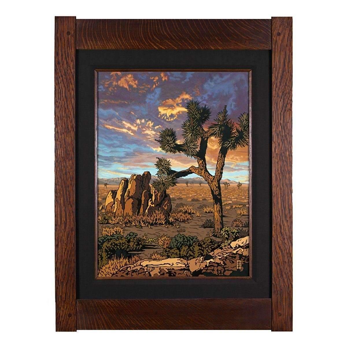 Joshua Tree - California Desert Giclee Decor Keith Rust Extra Extra Large Coal Black