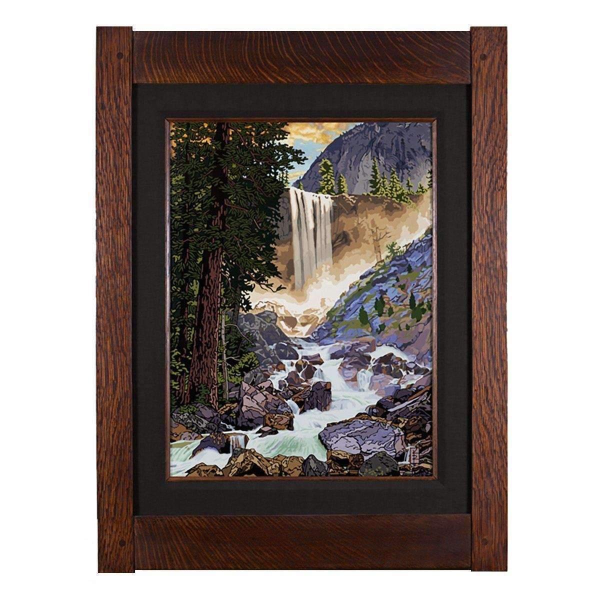 Misty Falls - Yosemite Park Giclee Decor Keith Rust Extra Extra Large Coal Black