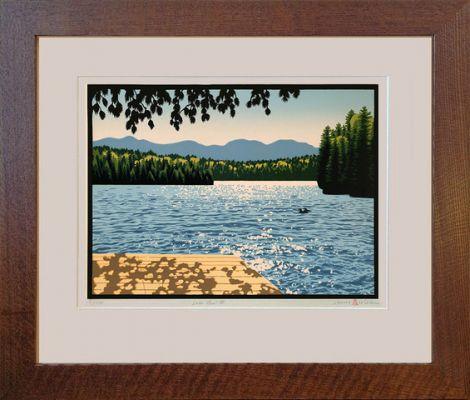 Laura Wilder Lake View II Print Decor Laura Wilder Block Print Framed