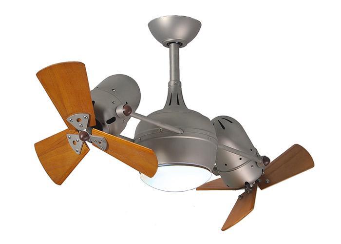 Atlas Dagny LK Ceiling Fan Interior Lighting Matthews Fan Company Brushed Nickel Mahogany Tone Wood Blades