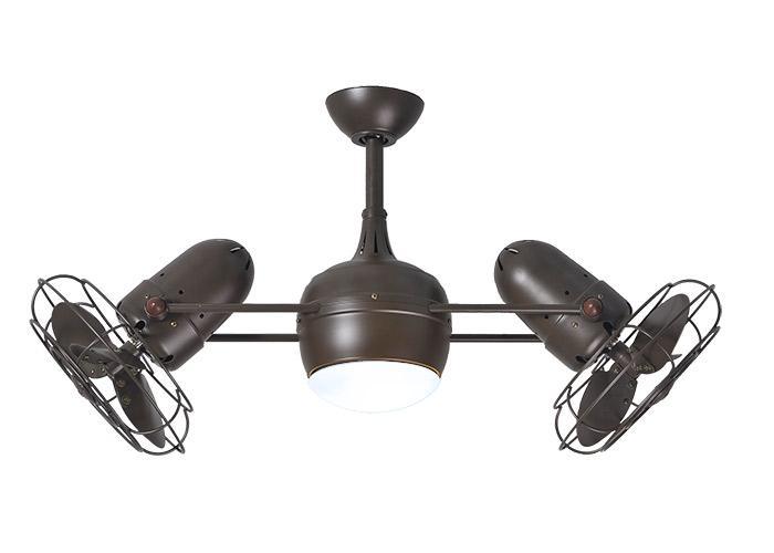 Atlas Dagny LK Ceiling Fan Interior Lighting Matthews Fan Company Textured Bronze Metal Blades with Safety Cage