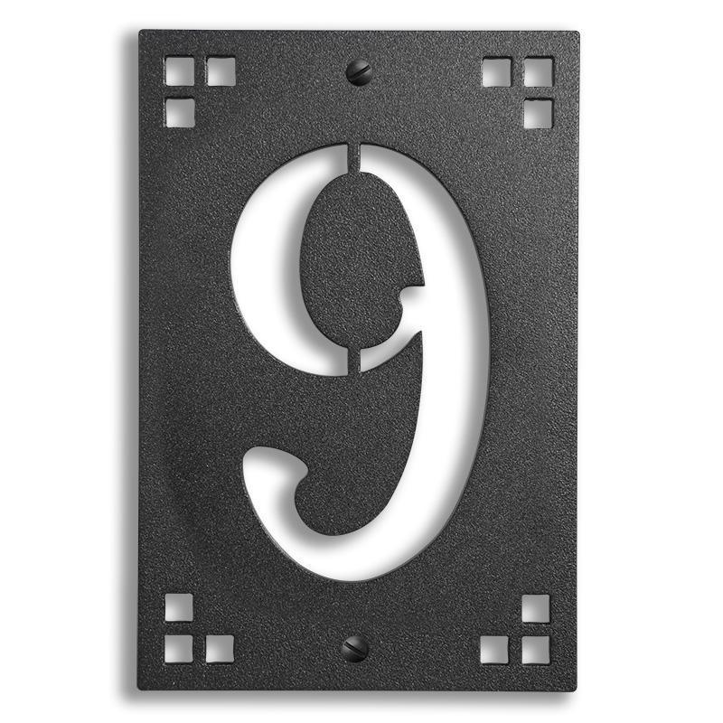Framed Pasadena House Numbers Exterior Decor Old California Number 9