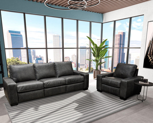Petite Lounge Maximo Leather Sofa Group- 24 inch Living Omnia 
