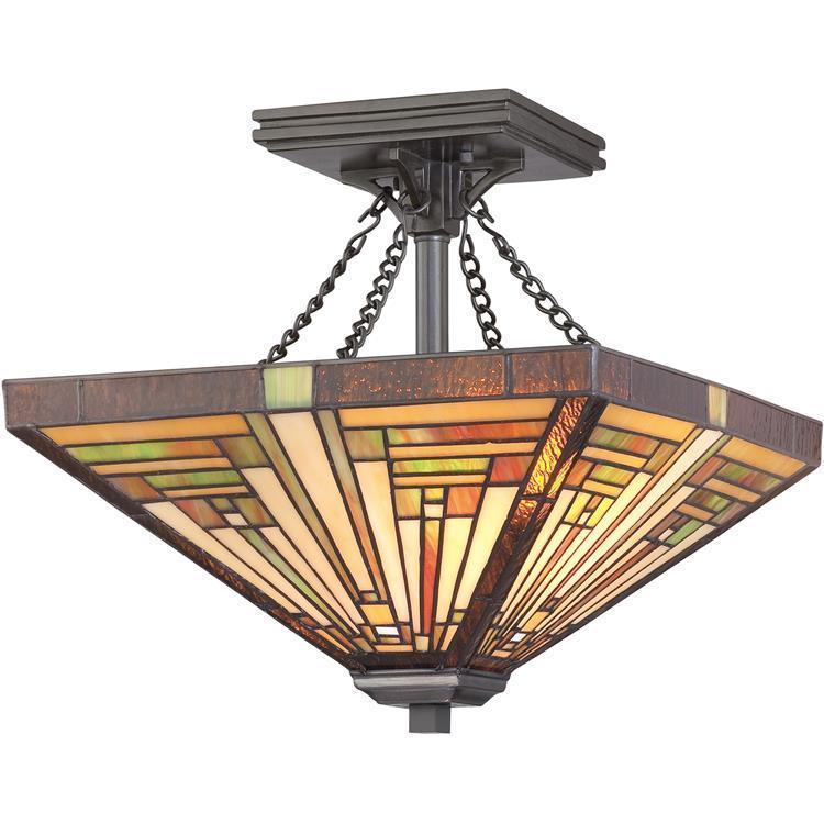 Stephen Vintage Bronze Semi Flush Mount Interior Lighting Quoizel