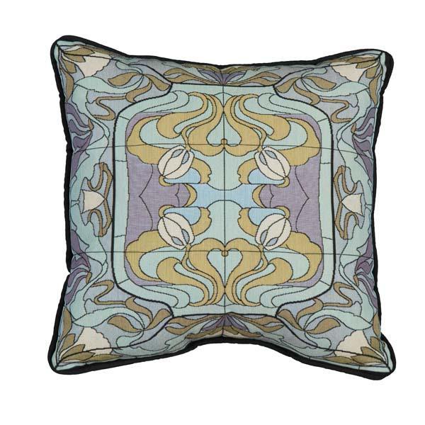 Thistle and Rosebud Throw Pillow- Warm Mist Throw Pillows Rennie and Rose