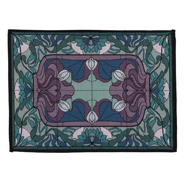 Thistle and Rosebud Placemat- Caspian Blue Placemats Rennie and Rose 