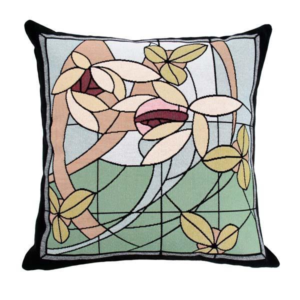 Flowers and Vines Pillow- Crystal Accent Throw Pillows Rennie and Rose