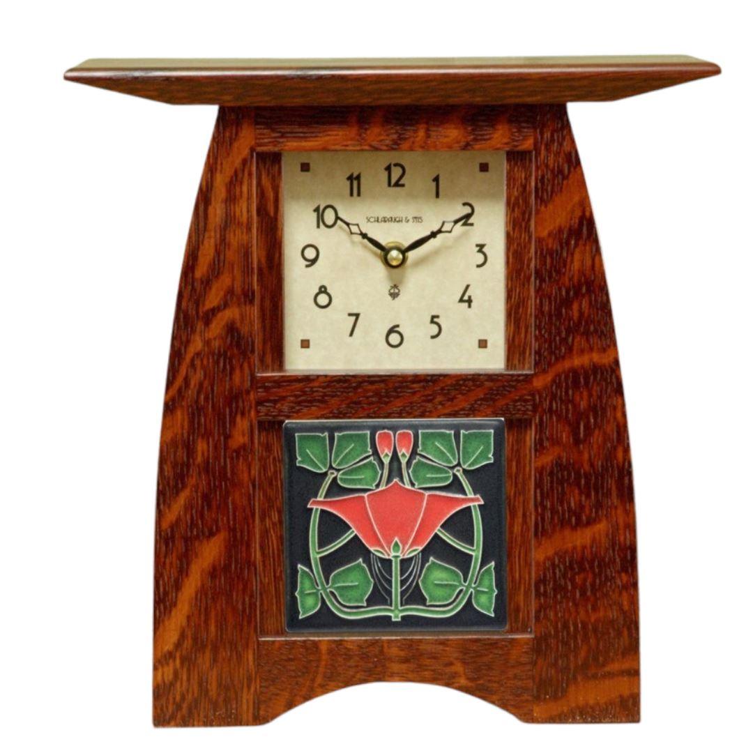 Arts and Crafts Motawi 4x4 Tile Clock Decor Schlabaugh Mission Oak