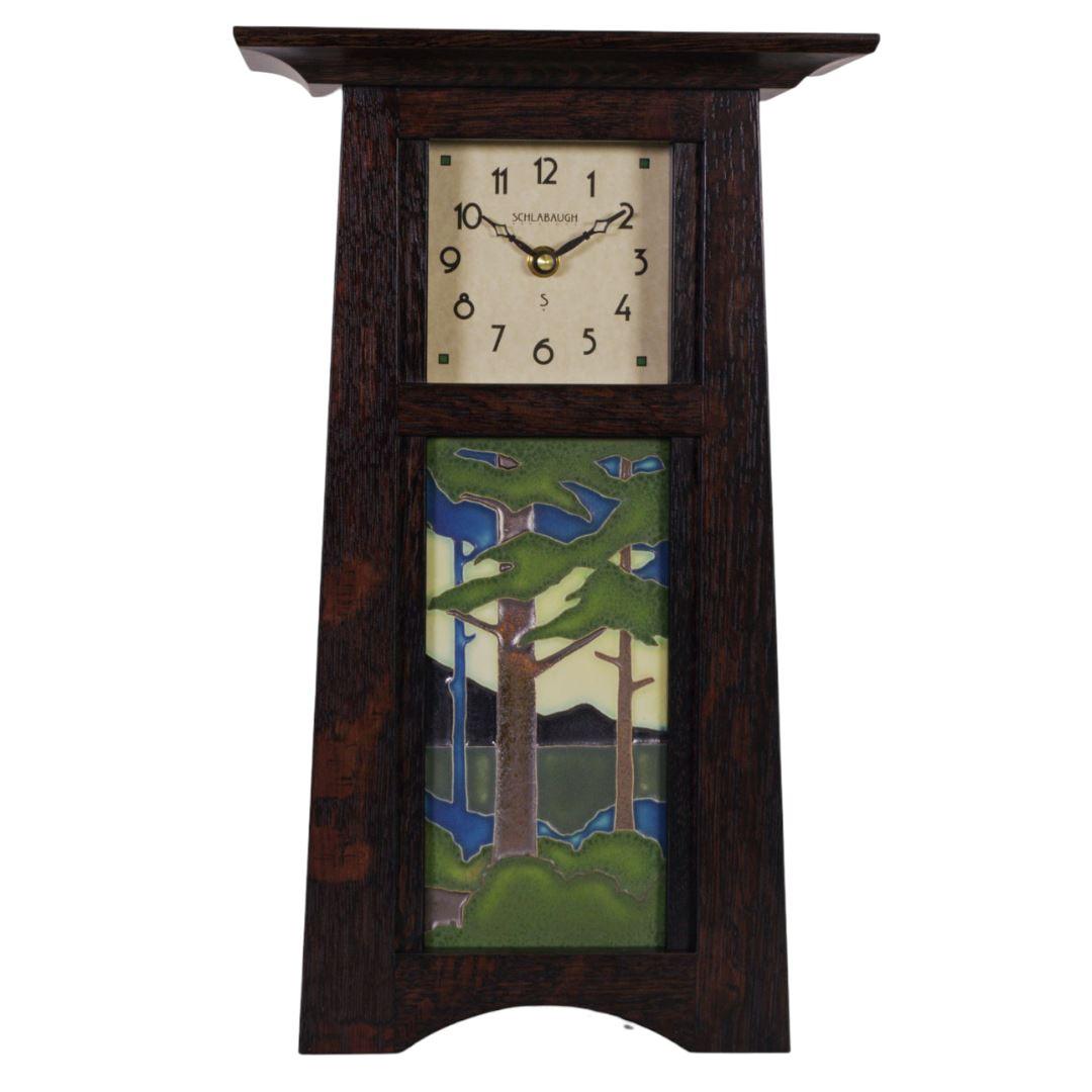 Craftsman 4x8 Motawi Tile Clock Decor Schlabaugh Slate Oak