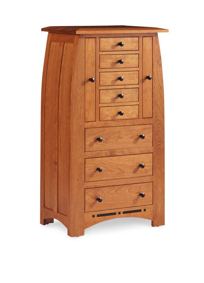 Aspen Jewelry Armoire with Inlay Bedroom Simply Amish Smooth Cherry