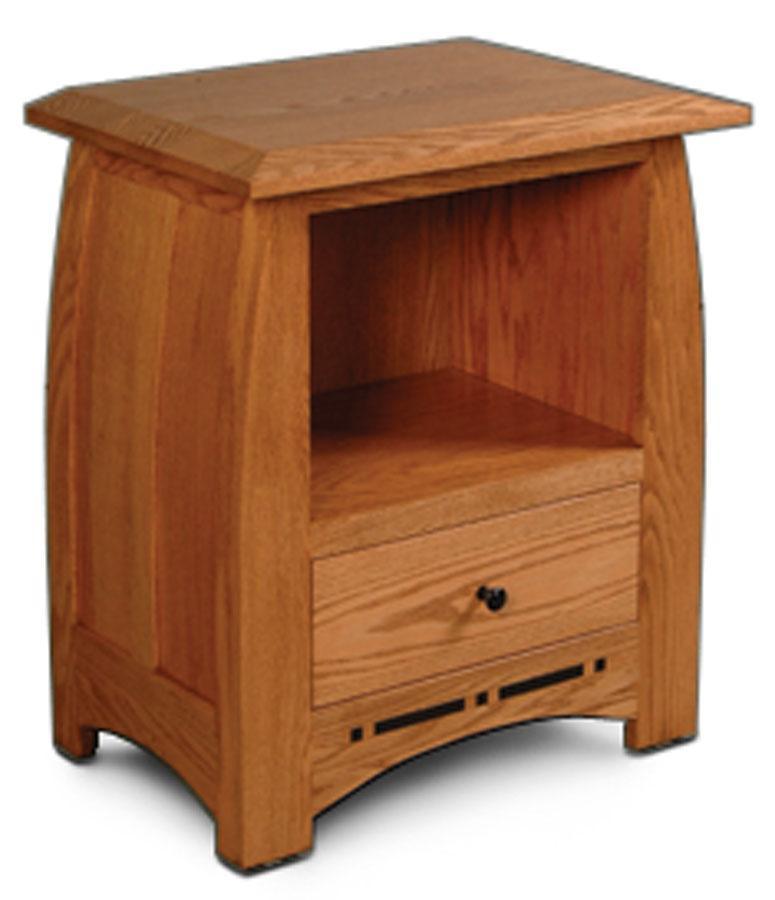 Aspen Nightstand with Opening and Inlay Bedroom Simply Amish Smooth Cherry