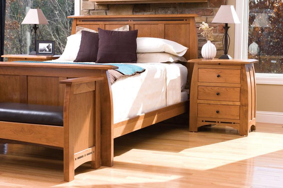 Aspen Panel Bed with Inlay Bedroom Simply Amish