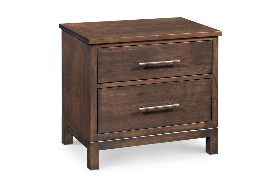Auburn Bay 2-Drawer Nightstand Extra Wide Bedroom Simply Amish Smooth Cherry