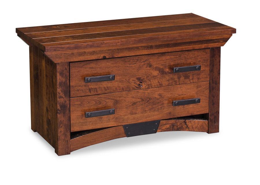 B&O Railroad Trestle Bridge Blanket Chest Bedroom Simply Amish Smooth Cherry