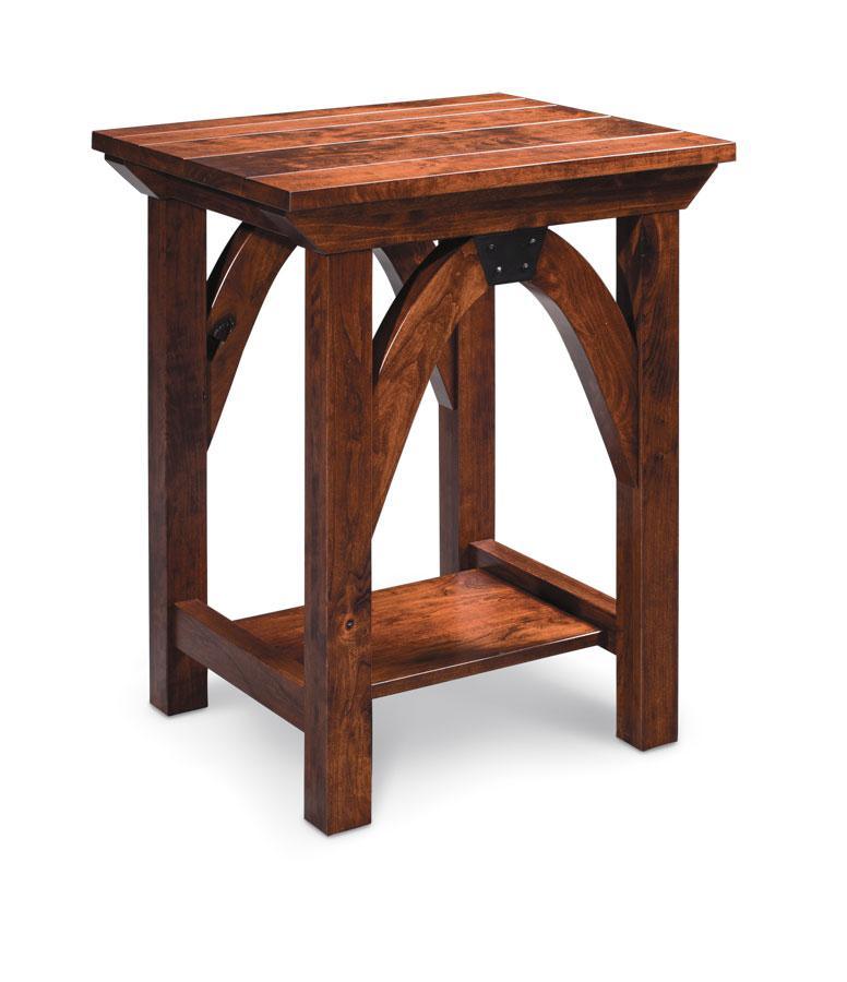 B&O Railroad Trestle Bridge Nightstand Table Bedroom Simply Amish Smooth Cherry