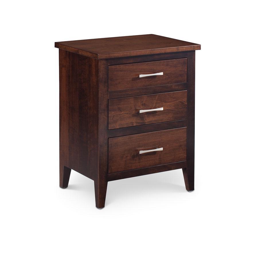 Crawford 3-Drawer Nightstand Bedroom Simply Amish Smooth Cherry