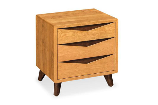 Elroy 3-Drawer Nightstand Bedroom Simply Amish Smooth Cherry 