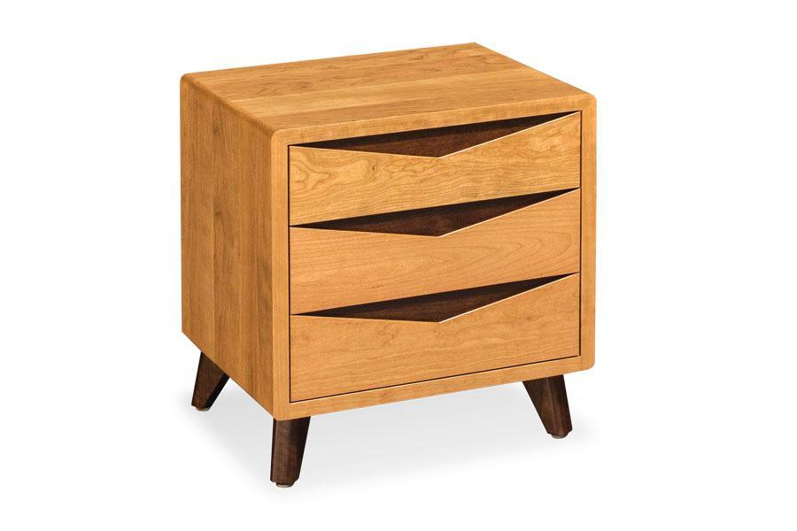 Elroy 3-Drawer Nightstand Bedroom Simply Amish Smooth Cherry