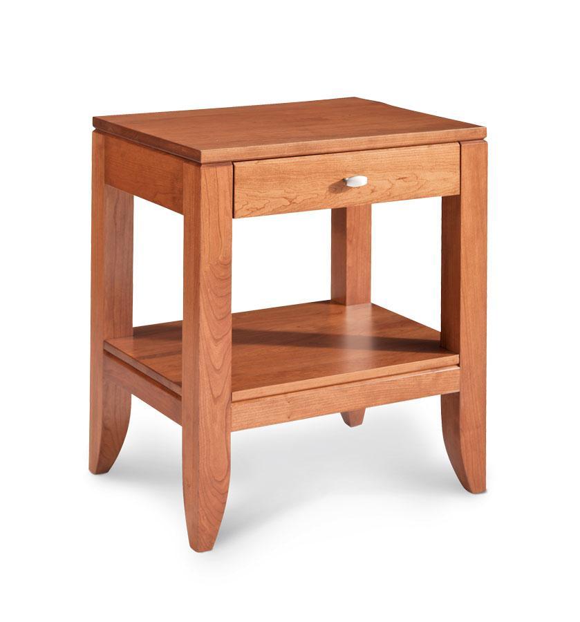 Justine Nightstand Table Bedroom Simply Amish Smooth Cherry