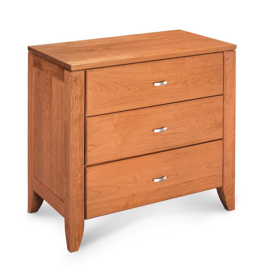Justine Nightstand with Drawers, Extra Wide Bedroom Simply Amish Smooth Cherry