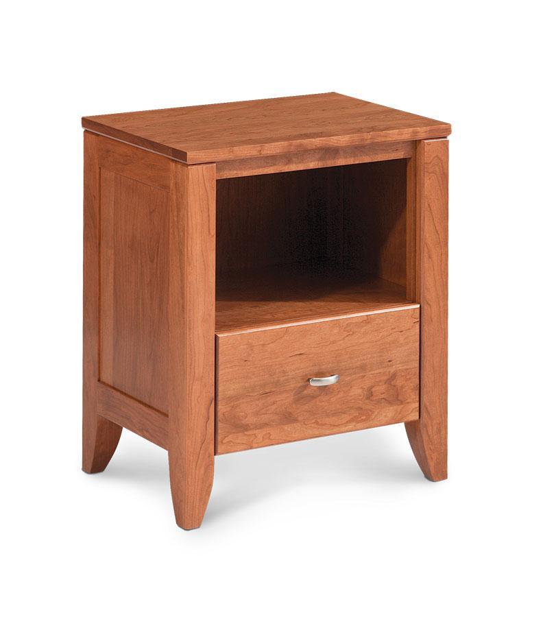 Justine Nightstand with Opening Bedroom Simply Amish Smooth Cherry