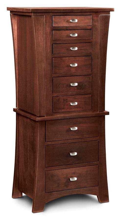 Loft Jewelry Armoire Bedroom Simply Amish Smooth Cherry