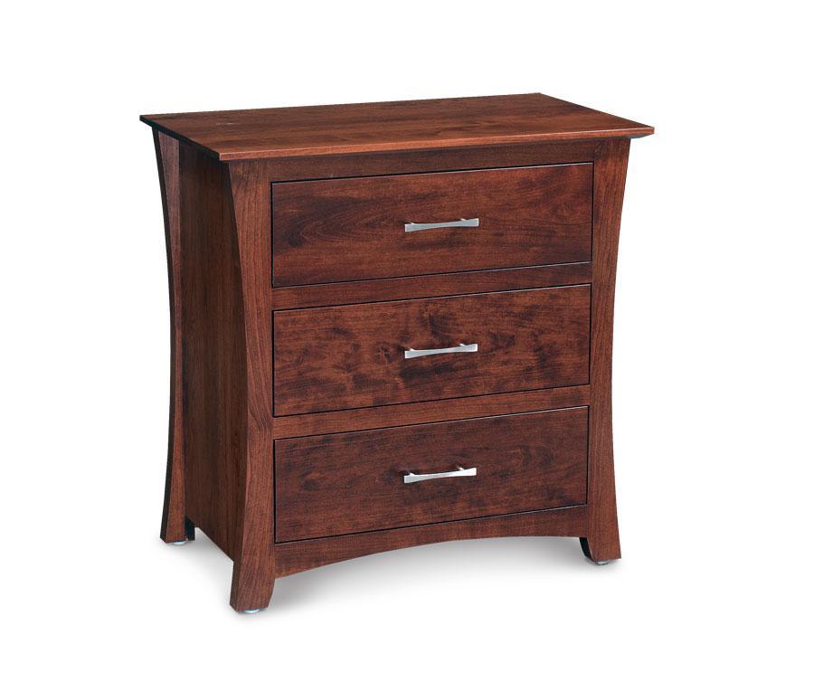 Loft Nightstand with Drawers, Extra Wide Bedroom Simply Amish Smooth Cherry