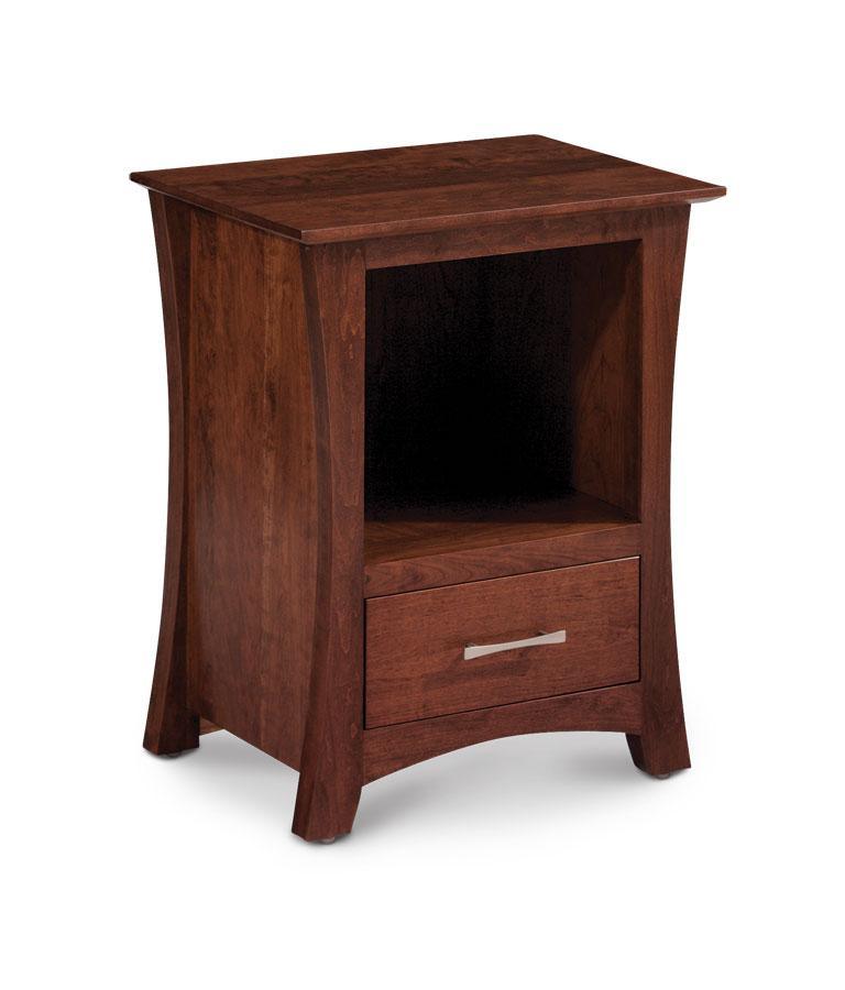 Loft Nightstand with Opening Bedroom Simply Amish Smooth Cherry
