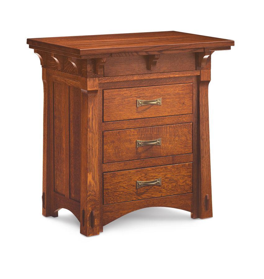 MaRyan Deluxe Nightstand with Drawers Bedroom Simply Amish Smooth Cherry