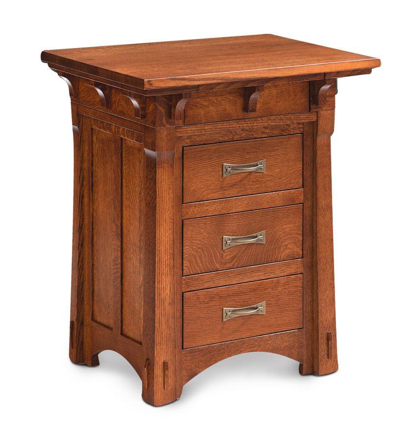 MaRyan Nightstand with Drawers Bedroom Simply Amish Smooth Cherry