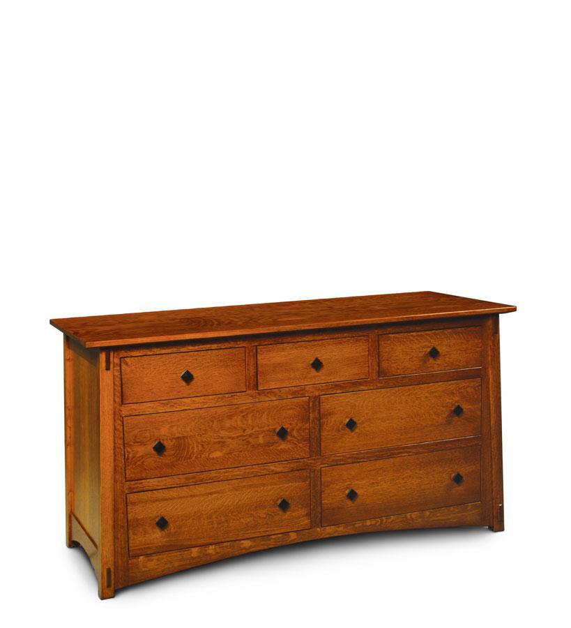 McCoy 7-Drawer Dresser Bedroom Simply Amish 62 inch w Smooth Cherry